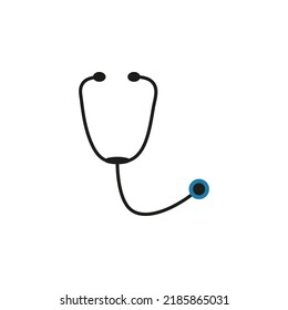 Stethoscope line icon vector illustration. Medical device for listening to heartbeat. Research into human heart disease. Cardiology logo simple flat web element