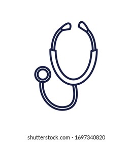 diseño ícono de estilo estetoscopio atención médica de emergencia clínica y tema del paciente Ilustración vectorial