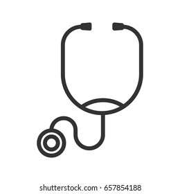 Stethoscope linear icon. Thin line illustration. Vector isolated outline drawing.