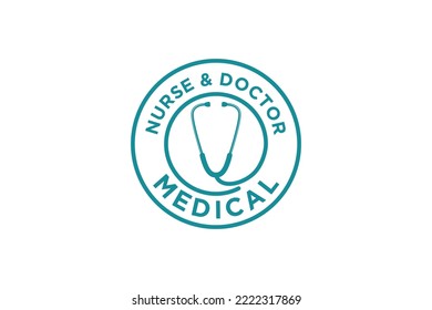 Diseño del logotipo de Stethoscope equipo médico