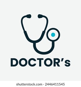 Logotipo del estetoscopio, logotipo del médico, logotipo médico