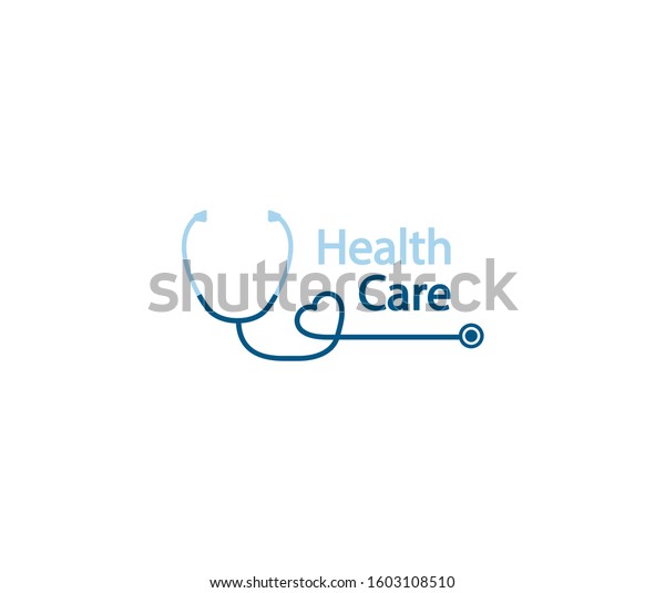 Stethoscope logo. Health\
care logo in the form of a stethoscope with shape heart.\
Phonendoscope\
logotype