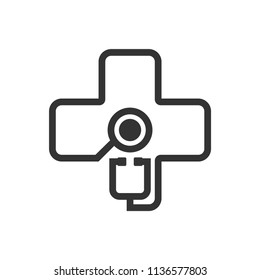 Stethoscope Logo. Healthcare icon. Health symbol. Vector eps 08.
