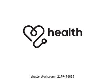 stethoscope logo healthcare and medical design vector illustration
