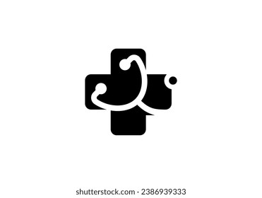 stethoscope logo healthcare and medical design vector illustration