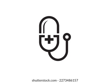 stethoscope logo healthcare and medical symbol design vector 