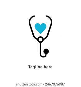 The stethoscope logo symbolizes precision and care in the medical field, representing health professionals dedicated to patient well-being and accurate diagnosis. It's an emblem of trust, expertise.