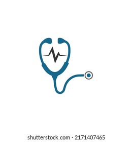 Símbolo de la plantilla del vector del logotipo de Stethoscope 