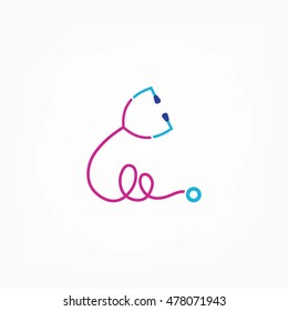 Stethoscope logo. Vector