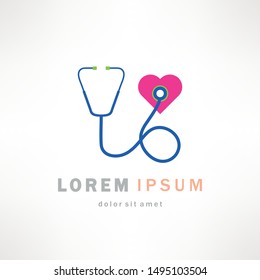Stethoscope logo. Vector illustration on white background