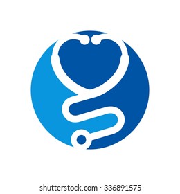 stethoscope logo vector. logo template.