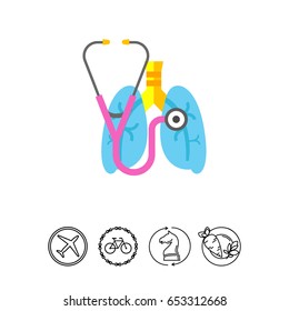 Stethoscope with lungs icon