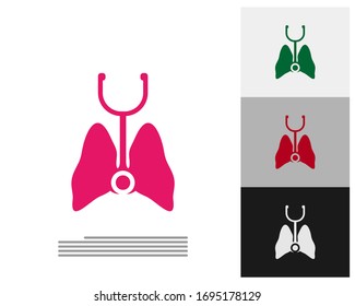 Stethoscope with Lungs Logo Template Design Vector, Emblem, Design Concept, Creative Symbol, Icon