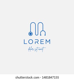 Stethoscope m letter logo vector design