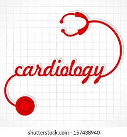 Stethoscope make cardiology word stock vector