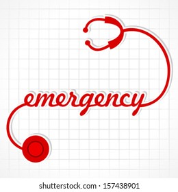 Stethoscope make emergency word stock vector