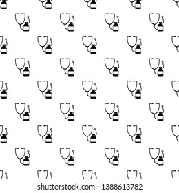 Stethoscope, medical bottle pattern seamless vector repeat geometric for any web design