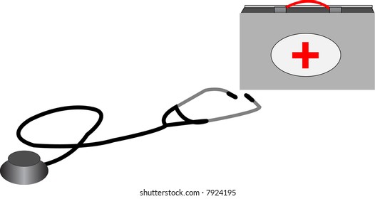 stethoscope with medical briefcase