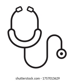 stethoscope medical, cardiology, line style icon vector illustration design