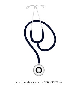 Stethoscope. Medical device. Flat design. Vector design.