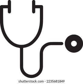 stethoscope medical device flat icon