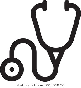 stethoscope medical device flat icon