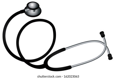 Stethoscope Medical Device Isolated on White Background Vector Illustration