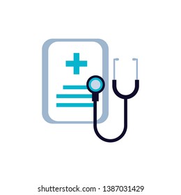 stethoscope medical with document of hospital