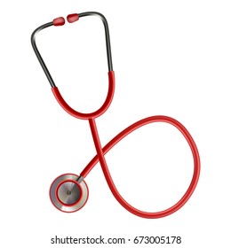 Stethoscope Medical, Stethoscope Equipment, Medicine Stethoscope Isolated On A White Background. Realistic Vector Illustration.