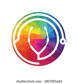 Stethoscope medical hospital logo design. Health care symbol. Medical vector logo design.