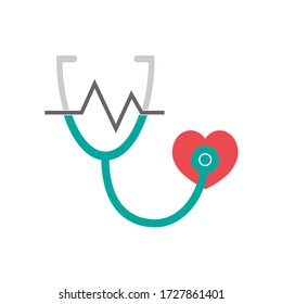 Stethoscope Medical Icon Flat design