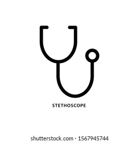 Stethoscope medical icon vector flat style illustration