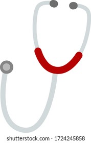 Stethoscope. Medical instrument for listening to your heartbeat and breathing. Hospital and health element. Cartoon flat illustration on white background