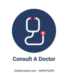 Stethoscope, Medical instrument, vector icon.