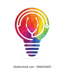 Stethoscope Medical lamp vector logo template.  Medical vector logo design.	