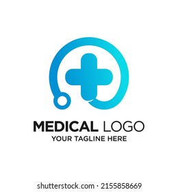 Stethoscope Medical Logo Design Template Inspiration, Vector Illustration.