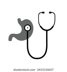 Stethoscope medical symbol. Stethoscope silhouette design isolated on white background. Stethoscope vector illustration.