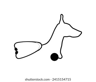 Stethoscope medical symbol. Stethoscope silhouette design isolated on white background. Stethoscope vector illustration.