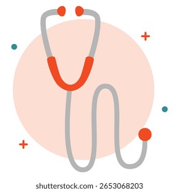 Stethoscope Medical Tool Flat Illustration. Stethoscope Medical Equipment Flat Illustration. Modern Flat Illustration of Medical Stethoscope