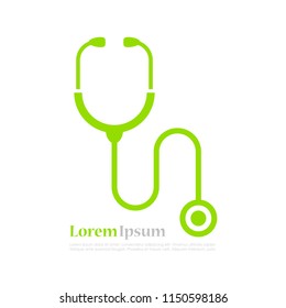 Stethoscope medical vector logo illustration isolated on white background