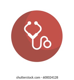 Stethoscope minimalistic on red background