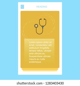 Stethoscope mobile vertical banner design design. Vector