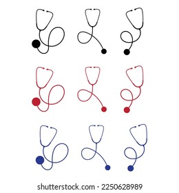 Stethoscope modern vector set icon design template illustration