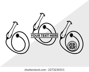 Stethoscope Monogram Vector Illustration Silhouette