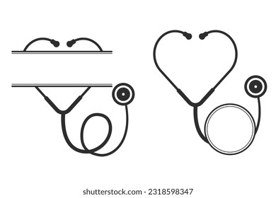 Stethoscope Monogram Vector, Medical tools Monogram Vector, Stethoscope illustration, Doctor, Nurse, Health, illustration, Clip Art, medical illustration