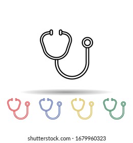 Stethoscope multi color icon. Simple thin line, outline vector of blood donation icons for ui and ux, website or mobile application