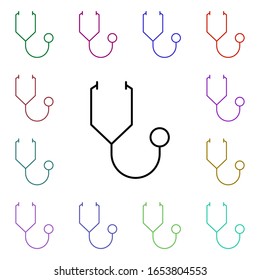 Stethoscope multi color style icon. Simple thin line, outline vector of medical icons for ui and ux, website or mobile application