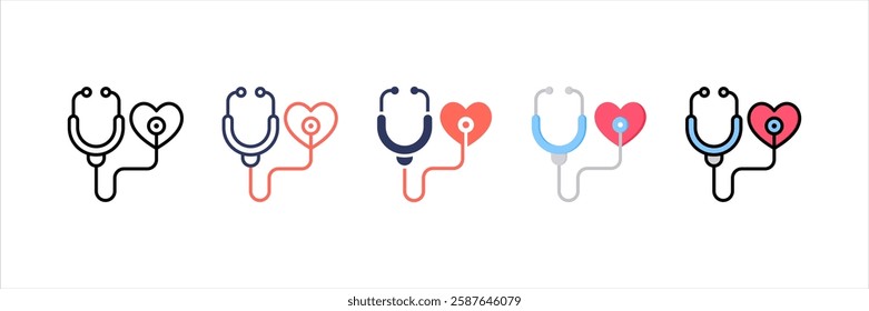 Stethoscope Multi Style Icon Set