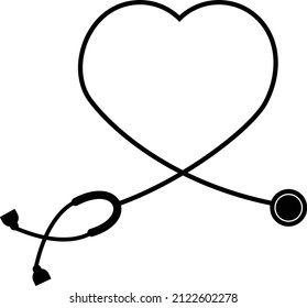 Stethoscope Nurse and Doctor symbol Heart  