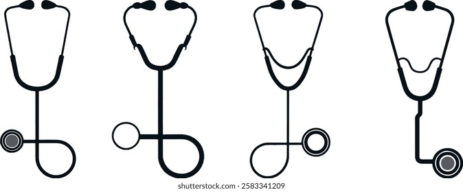 Stethoscope nurse and physician tools vector art for healthy diagnose